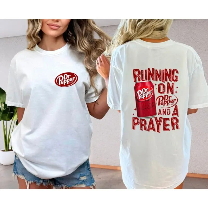 Running On Dr Pepper And Sprayer 2 Sided Sweatshirt T-shirt Fashion Womenswear Hoodie | HypeCrazeTee.com