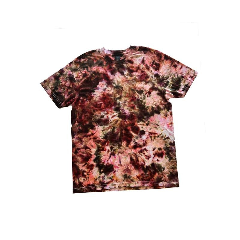 Rusted Rose Dark Brown And Red Hand Dyed Ice Dyed Tie Dye T-shirt Clothing Fall Leaves Colors 100% Cotton Hoodie, Sweatshirt