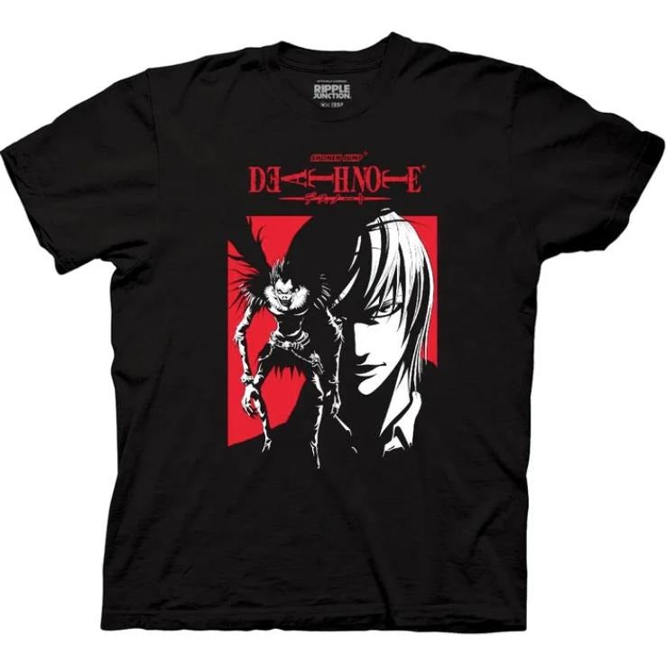 Ryuk & Light Contrast Red Rectangle T-Shirt, Death Note Shirt, Manga Anime Tshirt, Anime Clothing, Vintage Graphic Tees,...