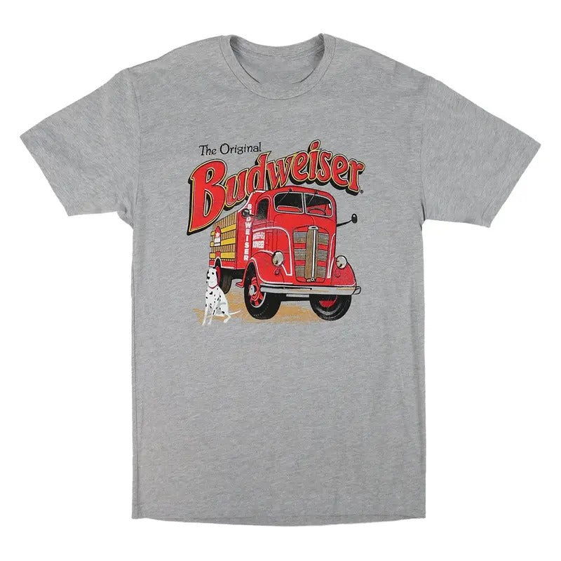 Budweiser Beer Truck Retro Unisex Cotton T-Shirt, Funny Budweiser Beer Shirt for Dad. Mom, womenswear Hoodie, Sweatshirt