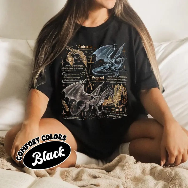 Fourth Wing Dragon Unisex Cotton Gildan T-shirt, Basgiath War College Tee, Dragon Rider Shirt, Bookish Gift for Readers...