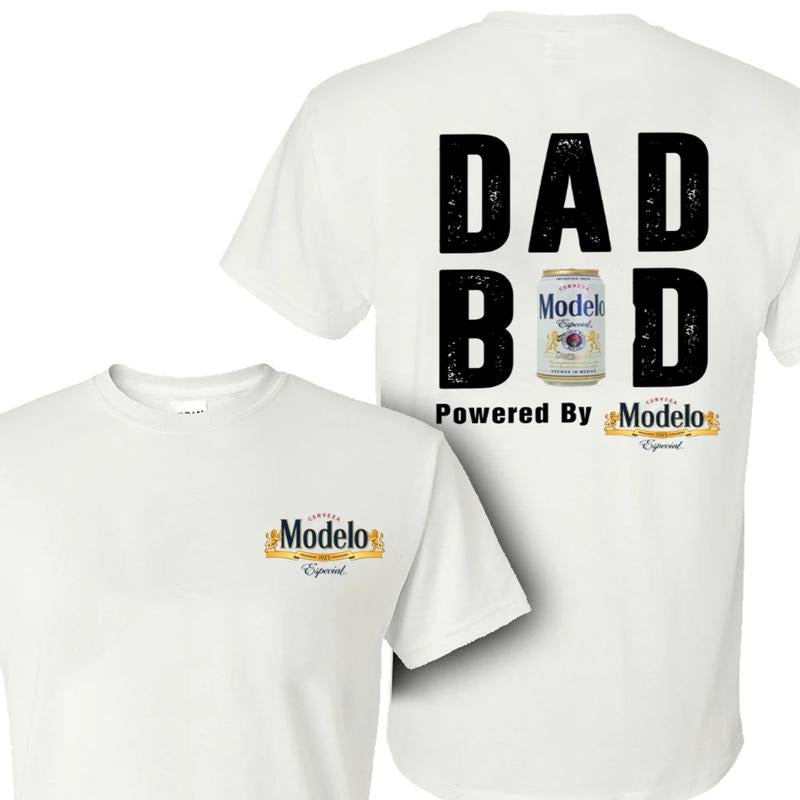Retro DAD BOD Modelo Beer T-shirt, DAD BOD Powered By Modelo Shirt, Father's Day Gifts, Mother's Day Gifts Shirt Cotton...