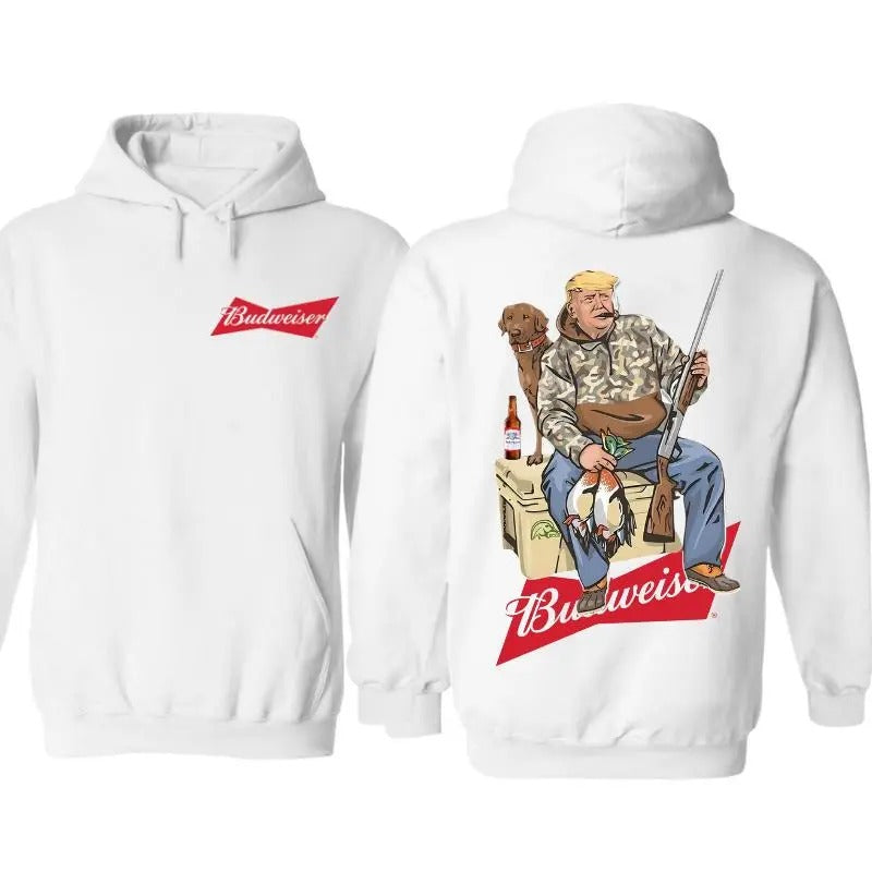 Trump Hunter with Budweiser Beer Lover Hoodie Classic Cotton, Trump Hunter Beer Lover Shirt for Father's Day, Mother's...