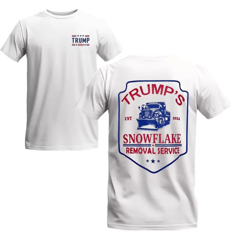 Trump Snowflake Removal Service Halloween 2 sides T-shirt for men and women Cotton Menswear Top Navy Hoodie, Sweatshirt