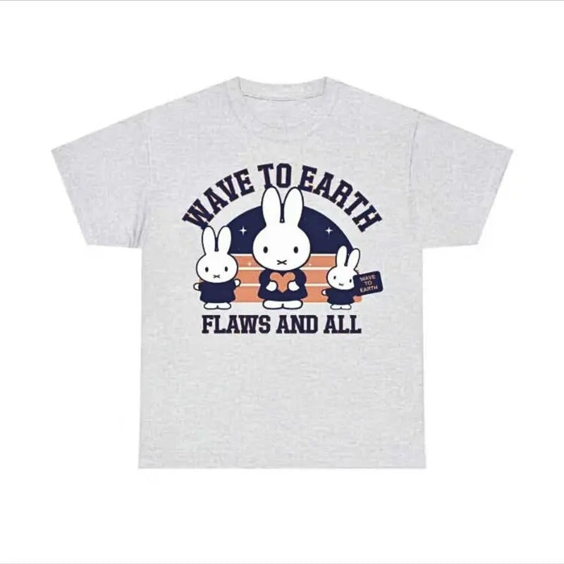 Wave to Earth Band T-shirt, Flaws and  All  Miffy Music Lovers T-shirt Cotton Classic Menswear Hoodie, Sweatshirt