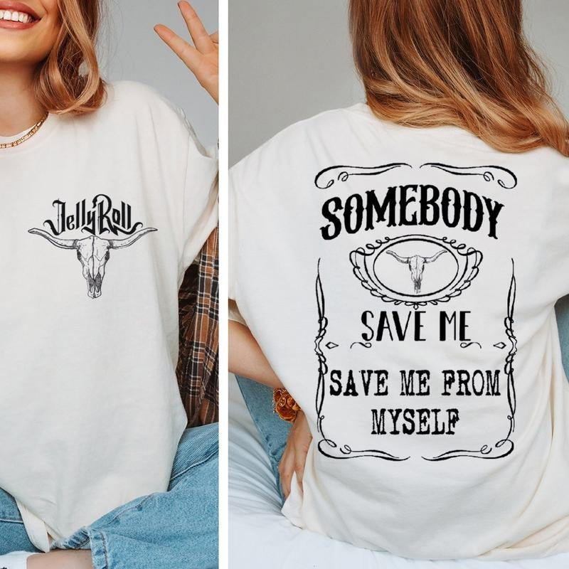 SB Save Me JeIIy R0ll 2 Sides Tee, Country Fans Top, Music Fest Apparel, Unisex Short Sleeve Tee Shirt, Casual Clothing...