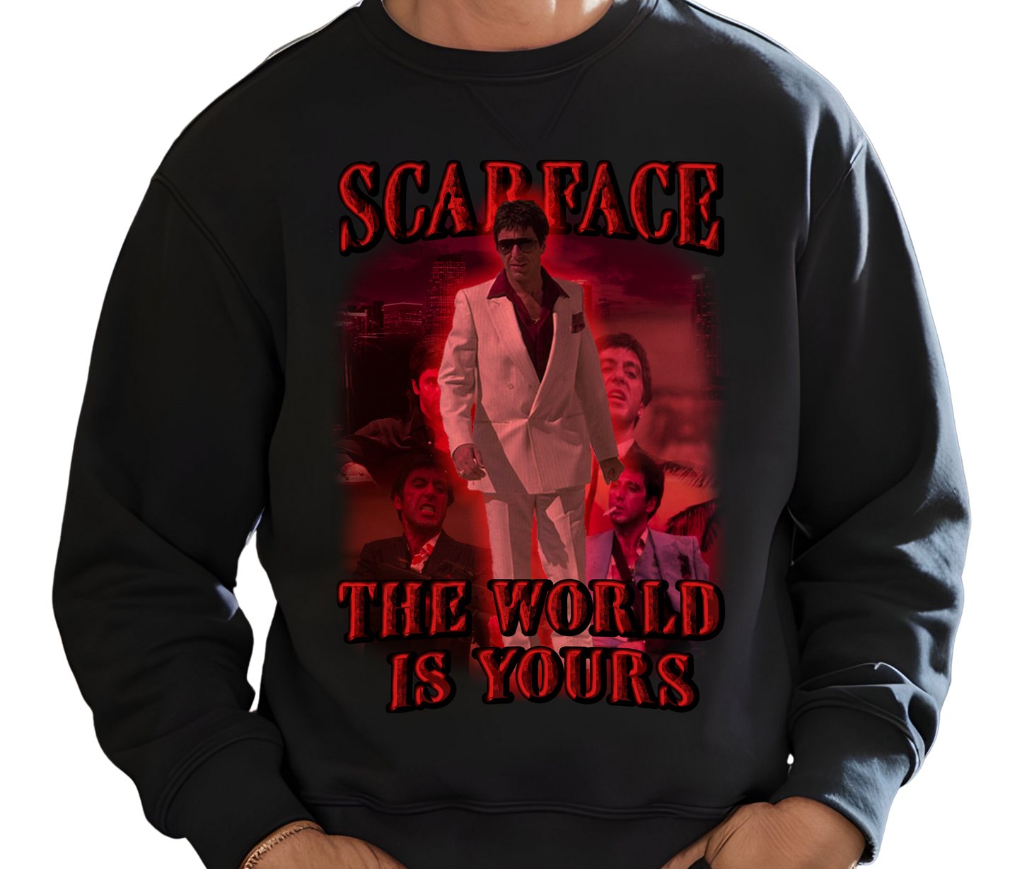 Scarface The World Is Yours Sweatshirt – Vintage Gangster Movie Hoodie, Retro Streetwear for Film Fans