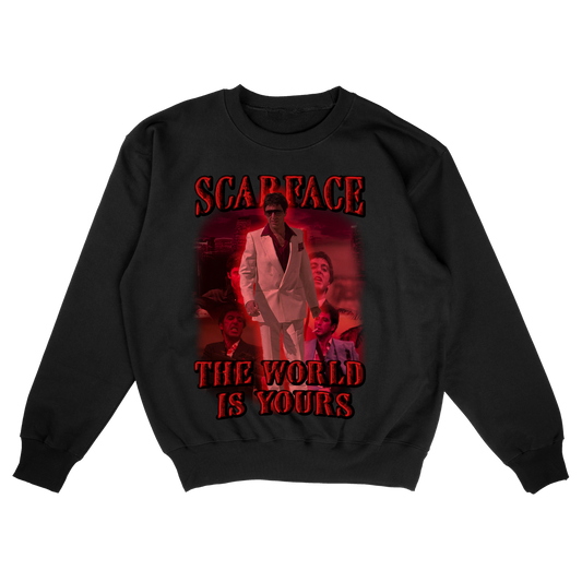 Scarface The World Is Yours Sweatshirt – Vintage Gangster Movie Hoodie, Retro Streetwear for Film Fans