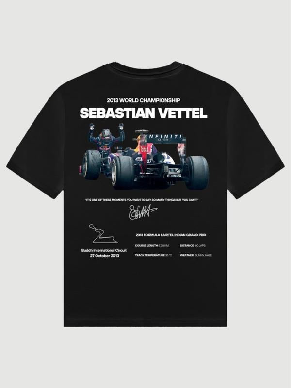 SEBASTIAN VETTEL 2013 Vintage Graphic T-shirt, T-shirt for men & Women, Graphic Tee, Womenswear Cotton Top Shortsleeve...