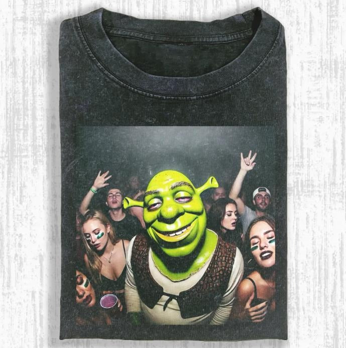 SHREK T-SHIRT, Regular Fit, Comfort T-shirt, Unisex Tshirt, Top Womenswear Streetwear Shortsleeve Crewneck Tropical...