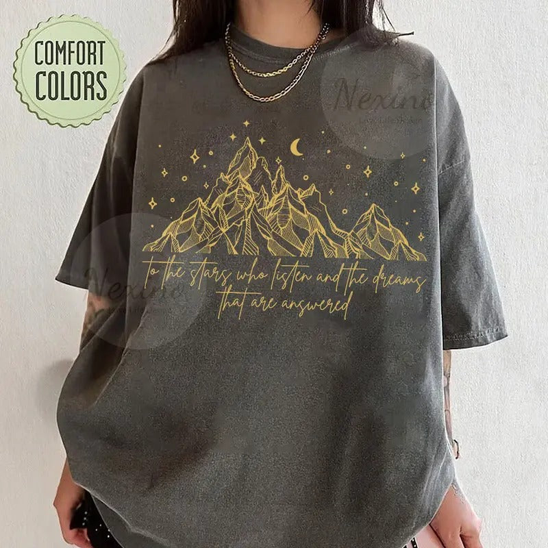 SJM Velaris Night Court T-shirt, To the stars who listen and the dreams that are answered, A Court of Thorns and Roses,...
