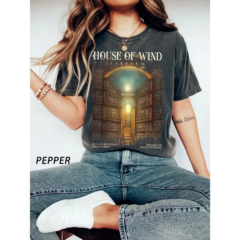 SJM merch, House Of Wind Library shirt, TACOSF, t-shirt, SJM merch, Maas Throne Of Glass, bookish t-shirt Hoodie, Sweatshirt