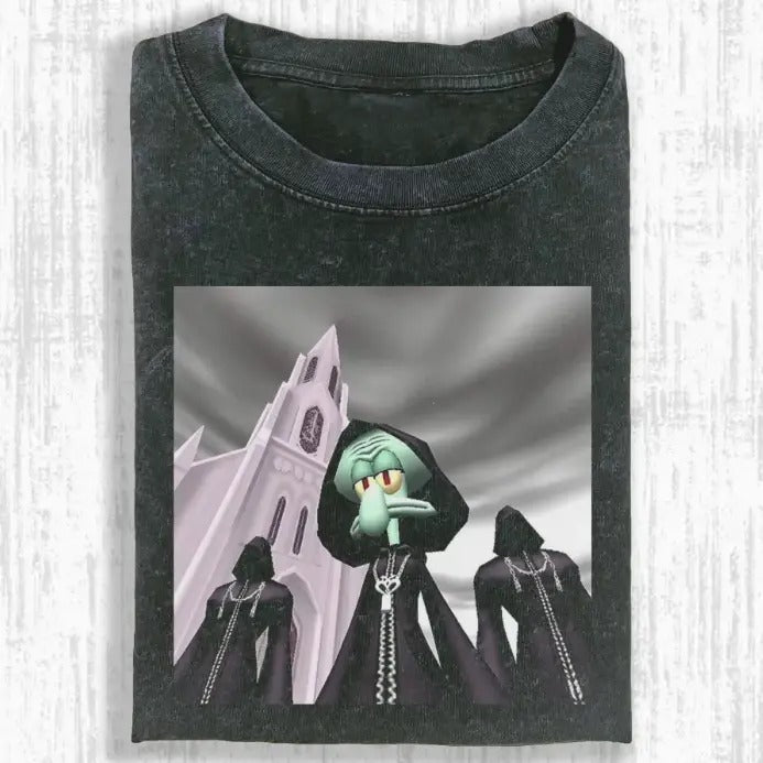 SQUIDWARD T-SHIRT, Unisex Tshirt, Top Menswear Streetwear Shortsleeve Crewneck Tropical Casual Tshirt Hoodie, Sweatshirt
