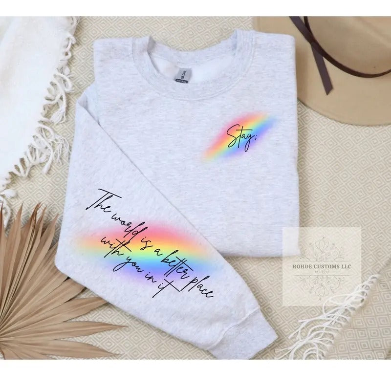 STAY; Pride Sweatshirt Menswear Stylish Sleeve Hoodie T-Shirts | HypeCrazeTee.com