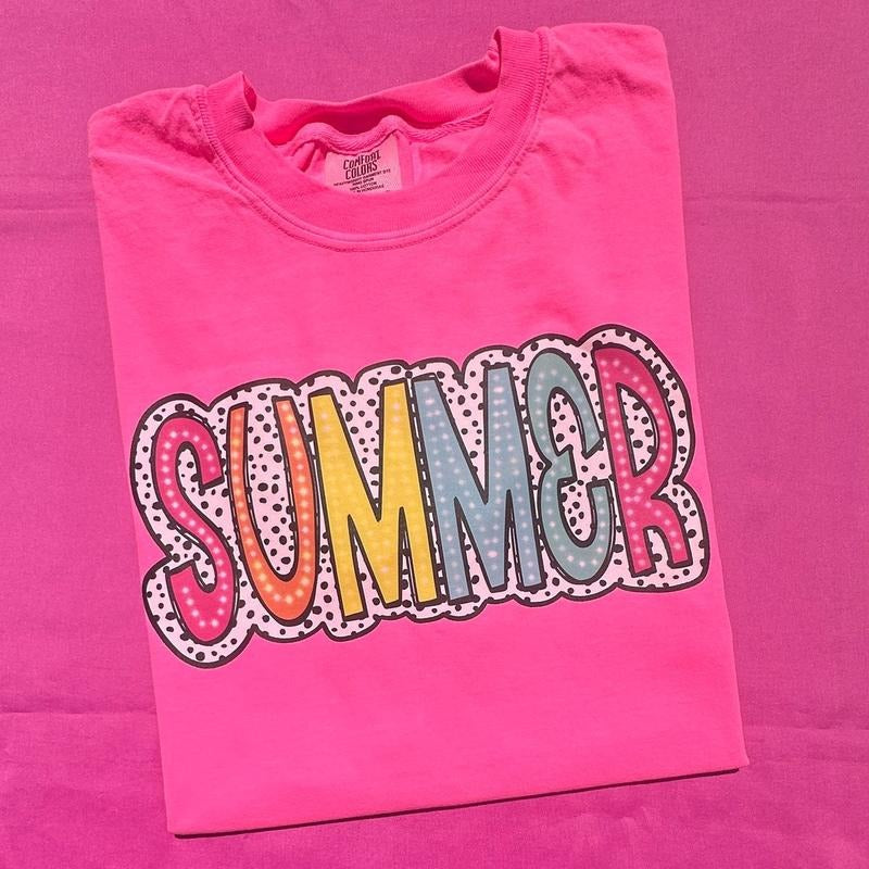 SUMMER Neon Spotted Comfort Colors T-Shirt Hoodie, Sweatshirt | HypeCrazeTee.com