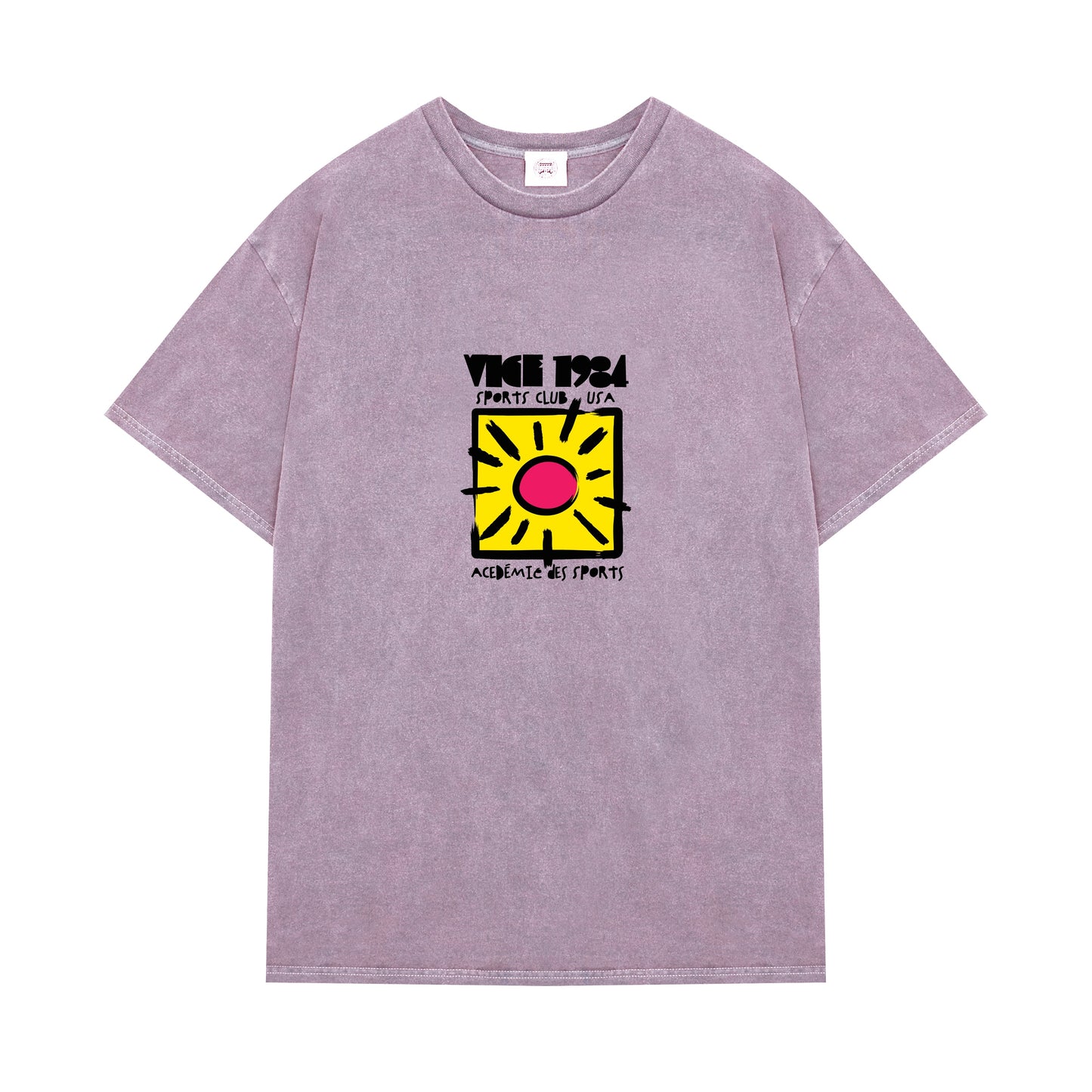 Vice 84 'Sun Sports Club' Vintage Washed Tee - Mauve