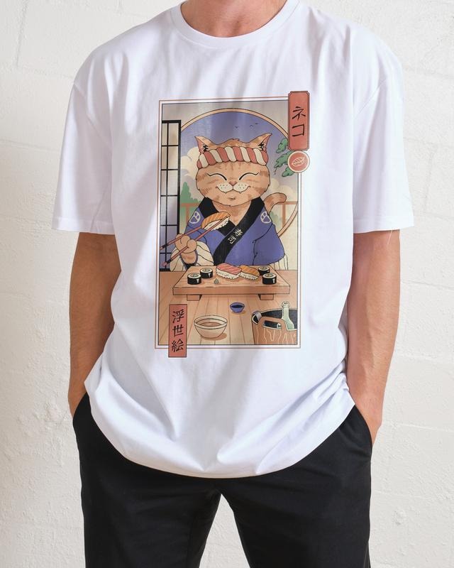 SUSHI CAT IN EDO T-SHIRT, Men Summer Fashion Cotton, Cotton Menswear, S to 3XL Soft Top Hoodie, Sweatshirt | HypeCrazeTee.com