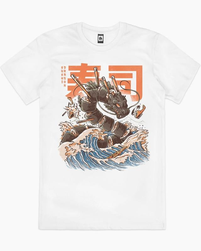 SUSHI DRAGON T-SHIRT, Men Summer Fashion Cotton, Cotton Menswear, S to 3XL Soft Top Hoodie, Sweatshirt | HypeCrazeTee.com