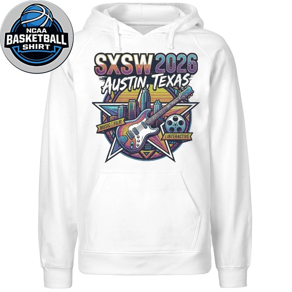 SXSW 2026 Austin Texas Retro Music, Film &amp; Interactive Festival Graphic T-Shirt