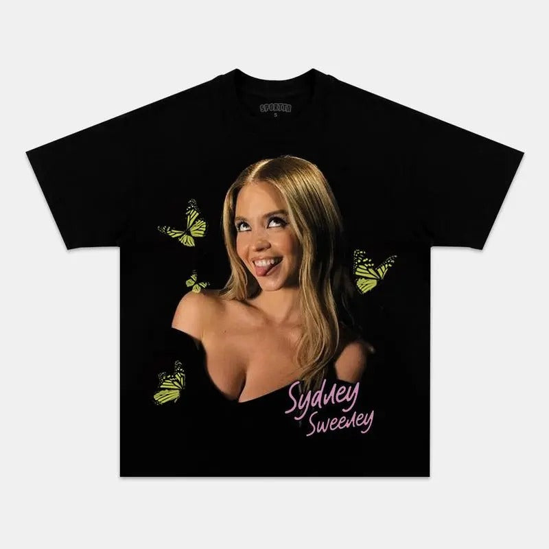 SYDNEY SWEENEY TEE, Retro 90s Graphic T-shirt, Funny Dumb Tee, Meme Shirt, Menswear Womenswear Streetwear, Graphic Movie...