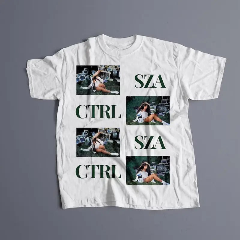 SZA- CTRL T-shirt, sza Graphic Tee, sza Merch, Rap Shirt, SOS, sza unisex gift, Concert T Shirt ver 5 Round Neck Hoodie,...