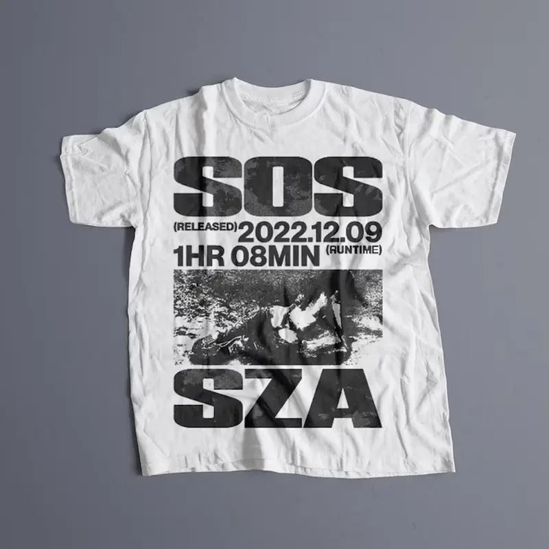 SZA- SOS T-shirt, sza Graphic Tee, sza Merch, Rap Shirt, SOS, sza unisex gift, Concert T Shirt ctrl Cotton Menswear...