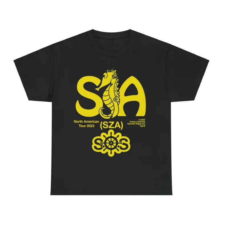 SZA SHIRT VINTAGE - SZA SEAHOUSE TOUR BLACK TEE
