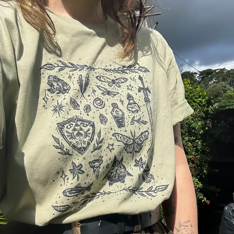 Sacred Forest Organic T-shirt, The Legend Of Zelds Sweatshirt, Adventure Womenswear Tee, Gamer Gift Hoodie | HypeCrazeTee.com