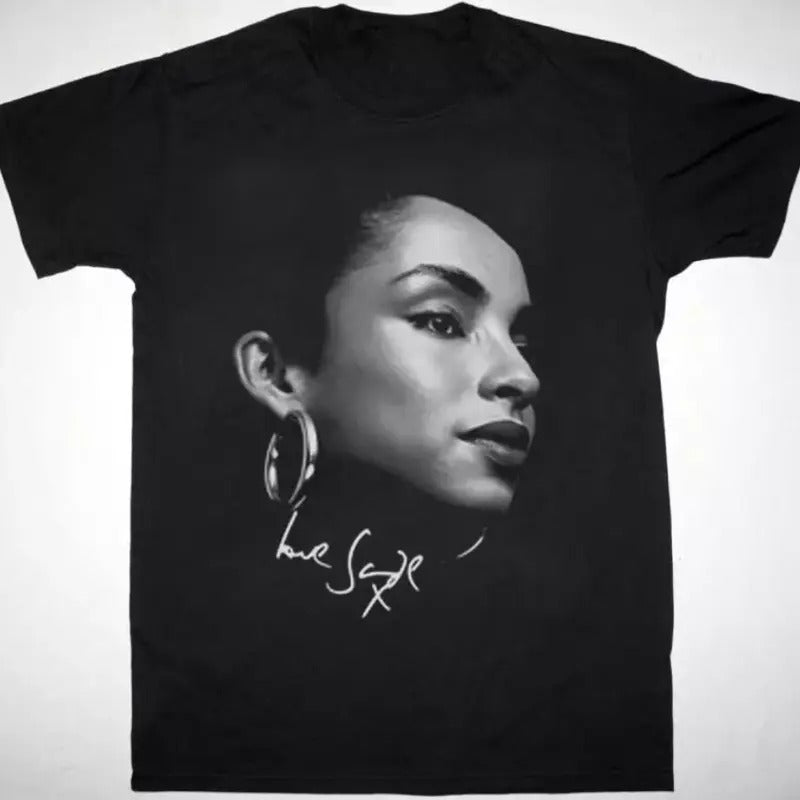 Sade Adu World Tour Tshirt Face Short Sleeve Black All Size Hoodie, Sweatshirt | HypeCrazeTee.com