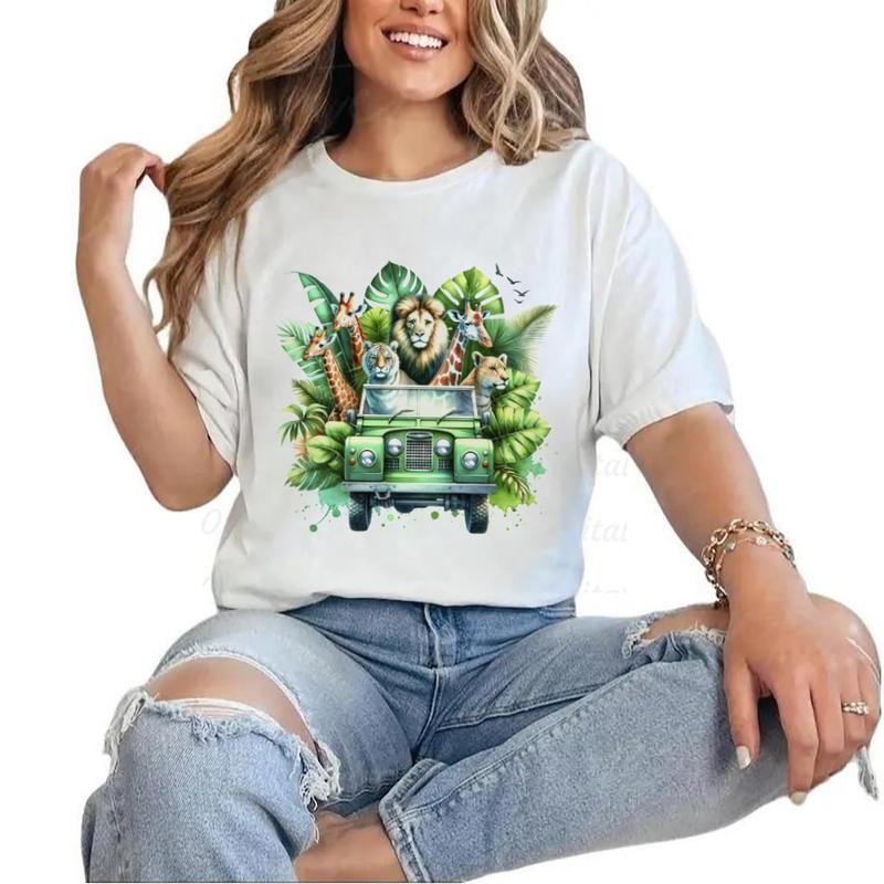Safari Animals Car Lion Giraffe Tiger Jungle T-Shirt Unisex Sweatshirt Hoodie Cotton Top | HypeCrazeTee.com