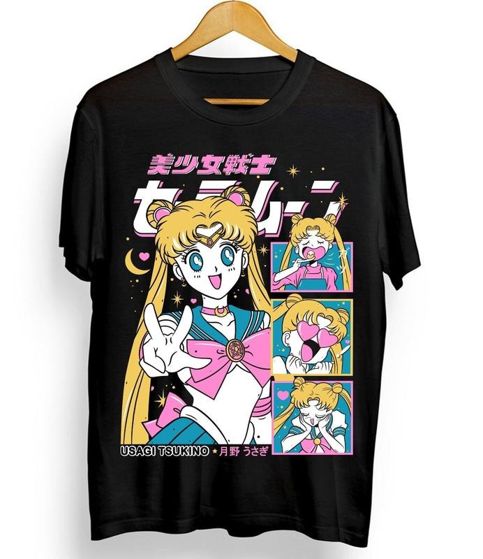 Sailor Moon T-Shirt Usagi Tsukino Girl Women's Men's Clothing Shirt Tee All Size Menswear Polyester Hoodie, Sweatshirt
