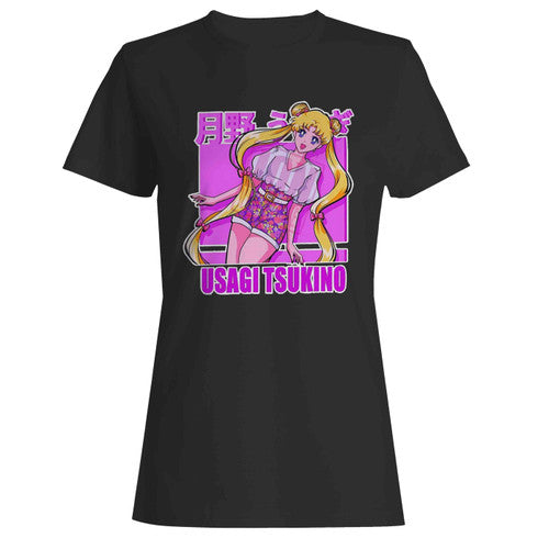 Sailor Moon Hot Girl Usagi Tsukina Pink Anime Women's T-Shirt Tee