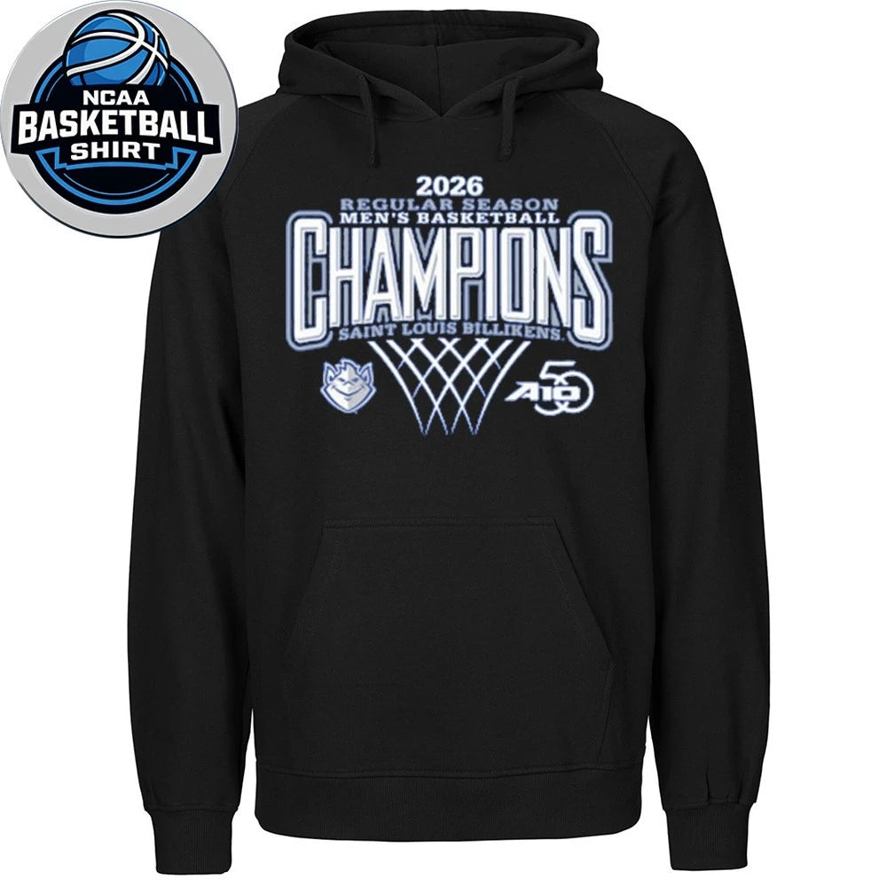 Saint Louis Billikens Blue 2026 Atlantic 10 Men’s Basketball Regular Season Champions Logo Shirt