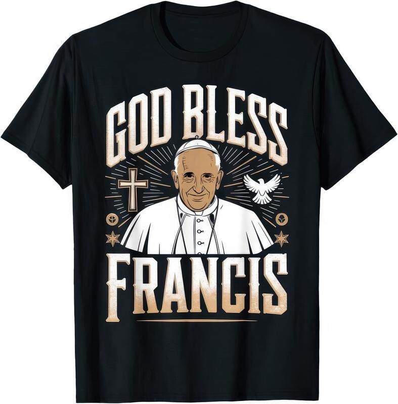 [Sale Off 40%] God Bless Pope Francis T Shirt Retro POPE FRANCIS Graphic Tee Unisex Hoodie, Sweatshirt | HypeCrazeTee.com