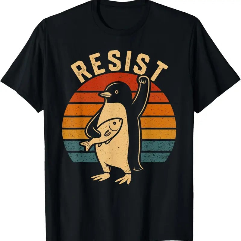 Resist Penguins T-Shirt Penguins Protest Against Tariffs T-Shirt Men Women Hoodie, Sweatshirt | HypeCrazeTee.com