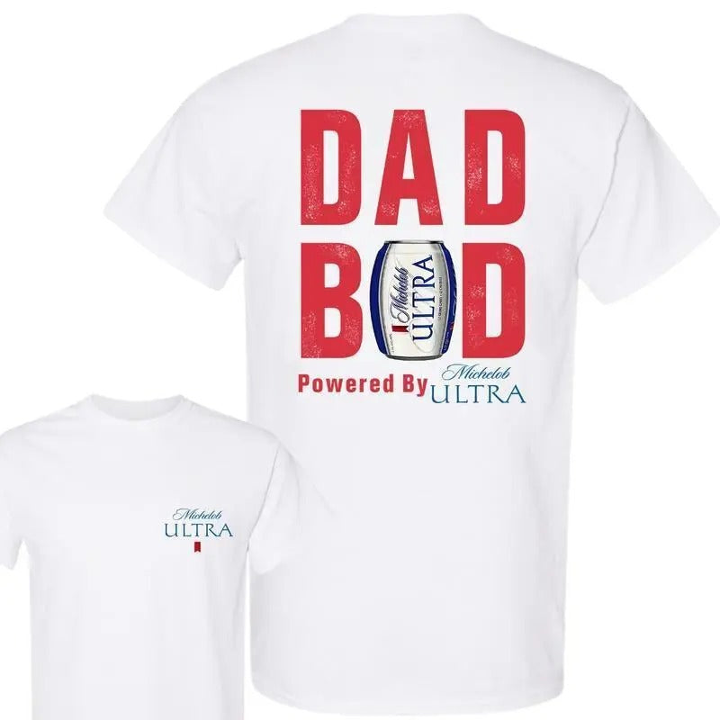 Michel0b Ultra DAD BOD Tee, Michel0b Beer Lovers Unisex Cotton 2 sides T-shirt, Gift for Dad, for Mom Menswear Top...