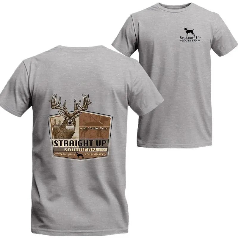 Straight Up Southern Hunting Reindeers T-shirt, Aint Nothin Better Hunter Dad T-shirt for men & women Classic Cotton...