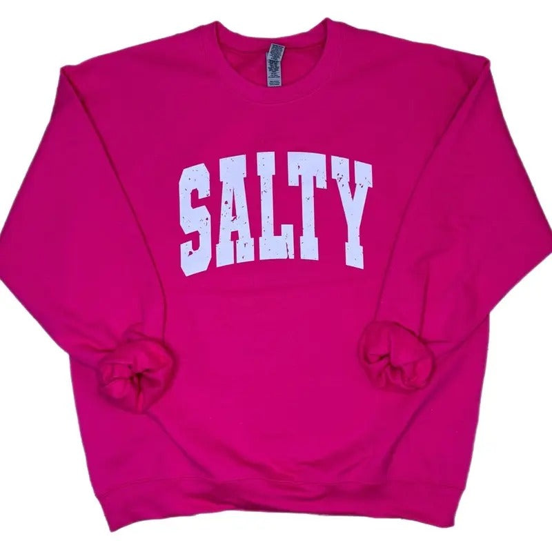Salty Distressed Crewneck Sweatshirt T-Shirts, Hoodie | HypeCrazeTee.com