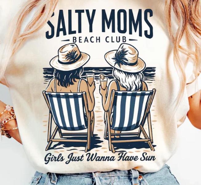 Salty moms beach club Shirt  Womenswear Fit Hoodie, Sweatshirt | HypeCrazeTee.com