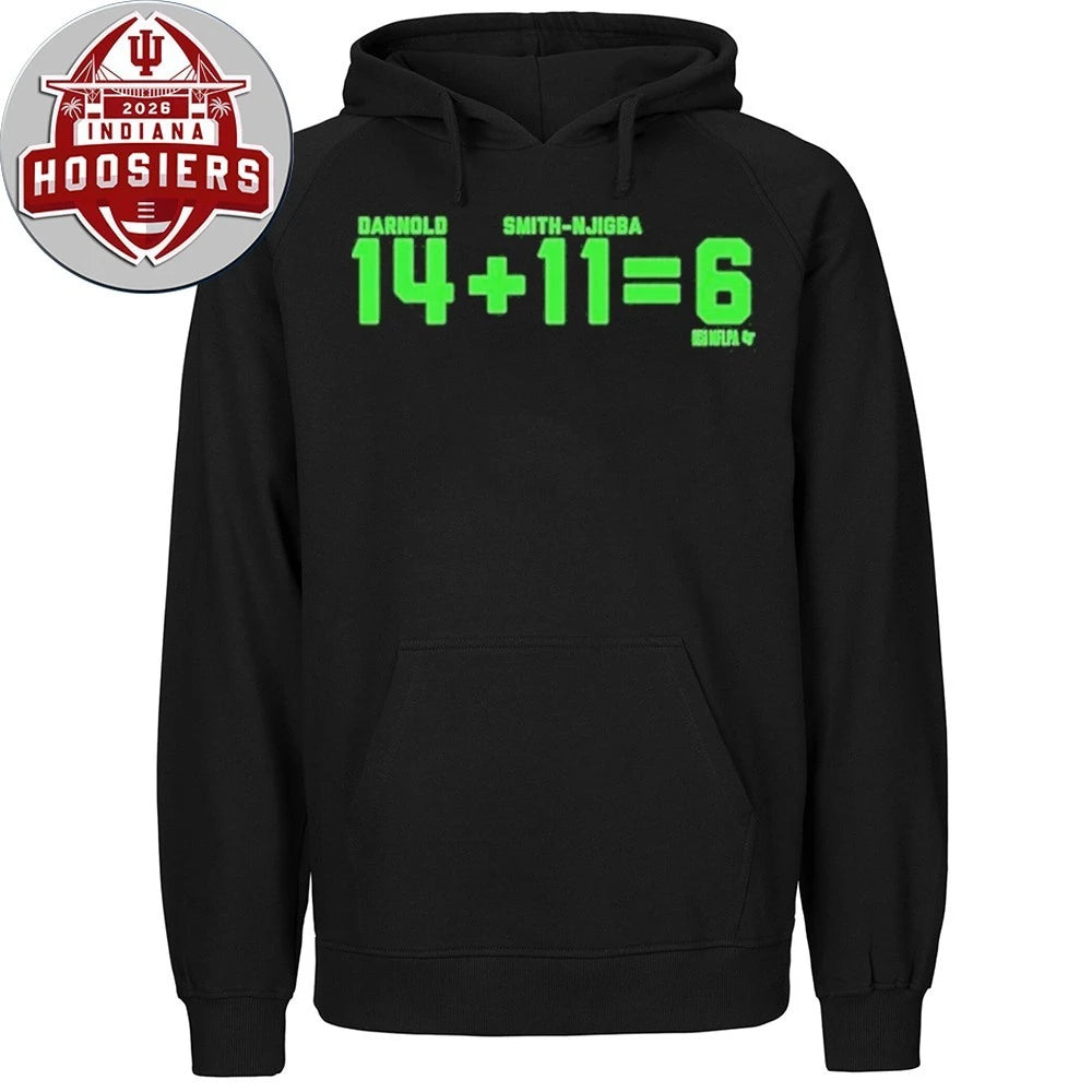 Sam Darnold and Jaxon Smith-Njigba 14 + 11 = 7 Logo 2026 Shirt