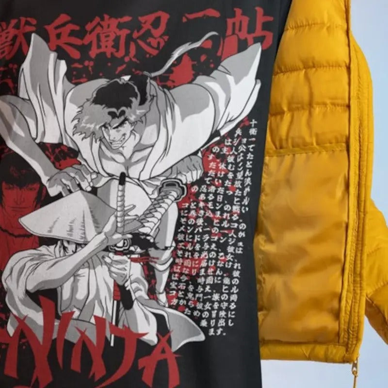 Samurai Champloo T-Shirt Horror Anime Walk Mugen Jin Fuu Kasumi Scrol Gift Shirt Graphic Anime Tee,Anime Lovers...