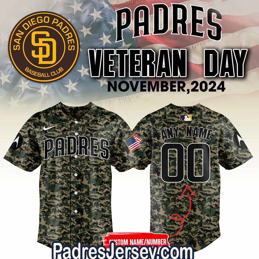 San Diego Padres Baseball Jersey Outfit Veteran Day 2024 - Padres Jersey Oasis: Elevate Your Baseball Style Game