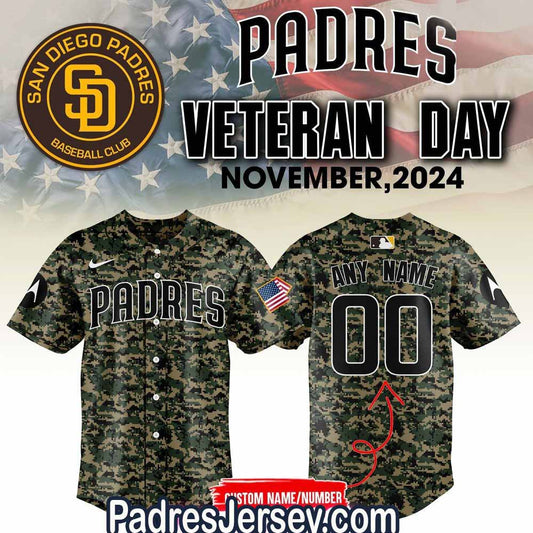San Diego Padres Baseball Jersey Outfit Veteran Day 2024 - Padres Jersey Oasis: Elevate Your Baseball Style Game