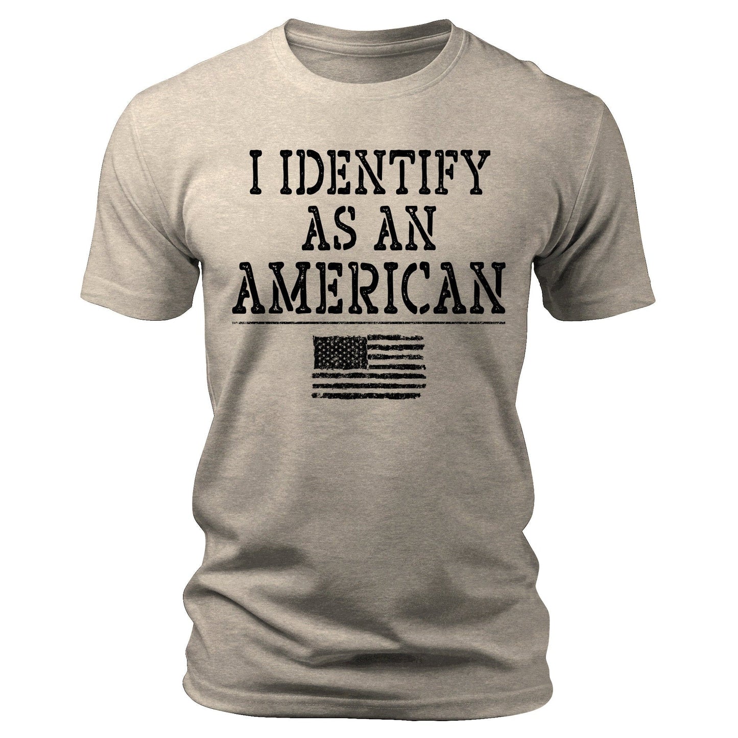 Men's I Identify As As American 4th Of July T-Shirts Patriotic Short Sleeve Crewneck Graphic Tees
