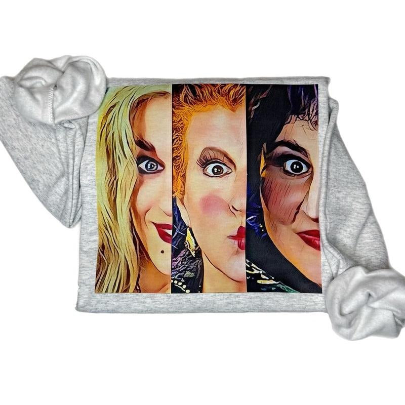 Sanderson Sisters Halloween Sweatshirt, Halloween Crewneck Sweatshirt T-Shirts, Hoodie | HypeCrazeTee.com