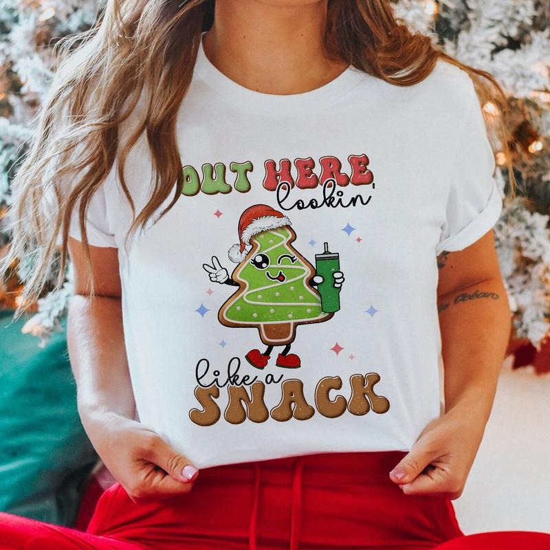 Sandjest Boojee Out Here Lookin Like a Snack Tshirt, Christmas Tree Cake Shirt, Christmas Cake Shirt, Funny Christmas Tee...