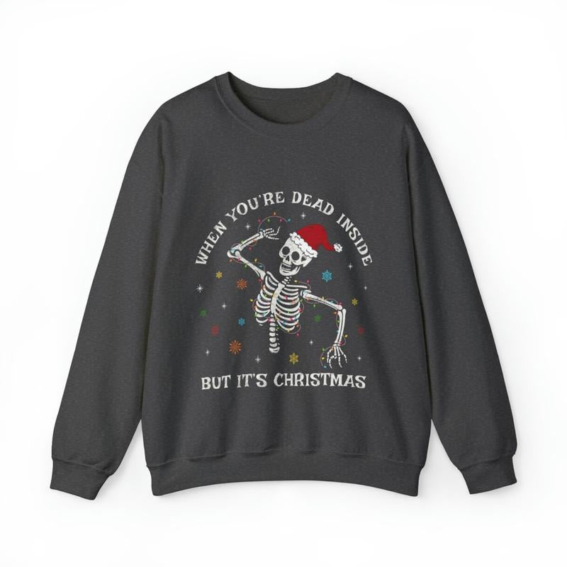 Sandjest Christmas Sweatshirt Dancing Skeleton Gift for Women Girl Friend T-Shirts, Hoodie | HypeCrazeTee.com