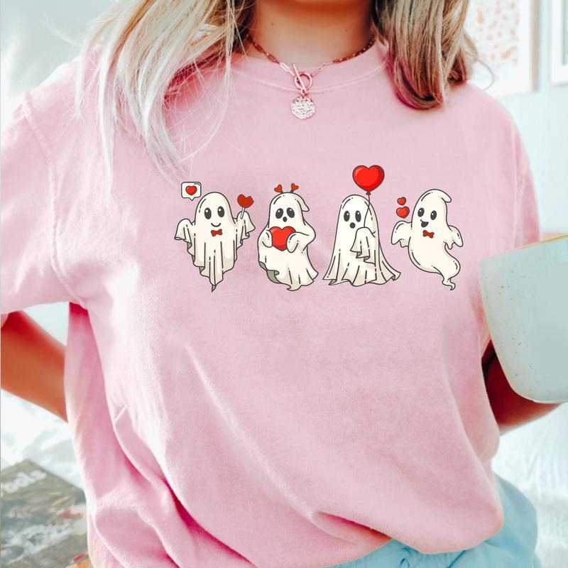 Sandjest Cute Valentine T-Shirt Funny Ghost Gifts for Women Girl Friends Wife Hoodie, Sweatshirt | HypeCrazeTee.com
