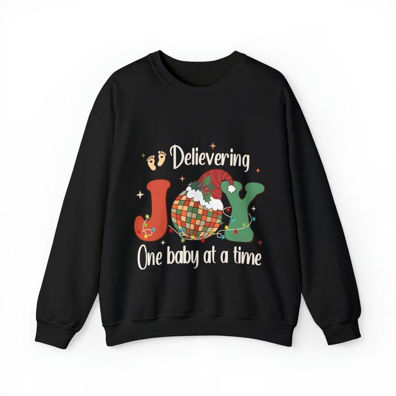 Sandjest Delivering Joy Labor and Delivery Christmas Shirt, L&d Nurse Christmas T-Shirt, Holiday Labor Nurse Gift, Labor...