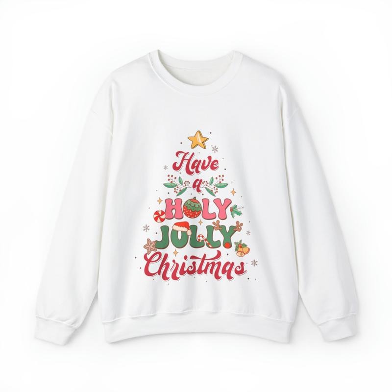 Sandjest Have a Holly Jolly Christmas Sweatshirt, Retro Christmas Sweater, Cute Christmas Sweatshirt, Holly Jolly Hoodie,...